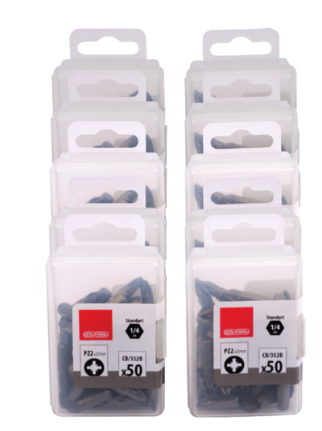 Ceta Form CB/352BD 500 Parça 1/4'' Pozidriv Bits Uç Toptan Paketi- CB/352 (PZ2 x 25 mm)