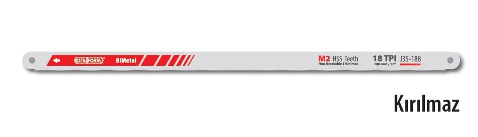 Ceta Form J35-18B Testere Yedeği (HSS-Bİ Metal) - 300 mm (18 TPI) - 10'lu Paket