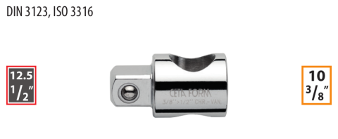 Ceta Form C11-92 3/8'' Lokma Adaptörü (Kol Yuvalı) - (D:3/8'' < E:1/2'')
