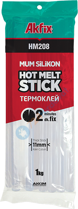 Akfix GA120 Mum Silikon Yapıştırıcı – 8 mm x 300 mm (1 kg Kutulu)