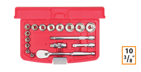 Ceta Form C10A-17PBT 17 Parça 3/8'' 12 Köşe Lokma Takımı - SAE