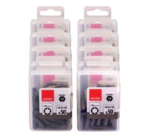 Ceta Form CB/808BD 500 Parça 1/4'' TORX Bits Uç Toptan Paketi- CB/808B (T20 x 25 mm)