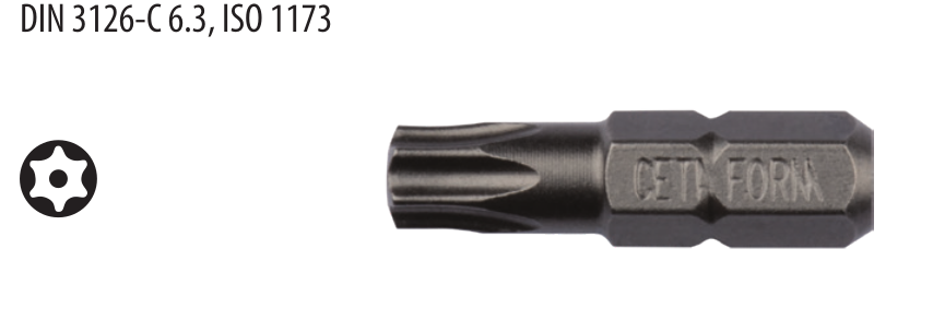 Ceta Form CB/806T 1/4'' Delikli TORX Bits Uç - T10 x 25 mm