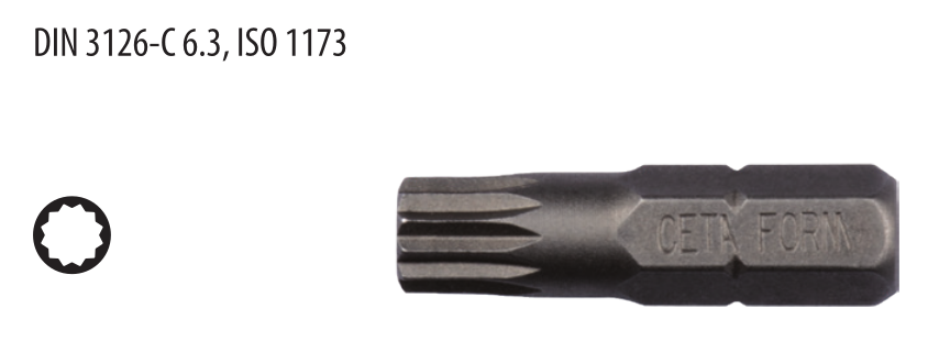 Ceta Form CB/858 1/4'' XZN Bits Uç - M8 x 25 mm