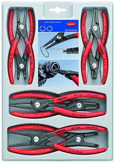 Knipex 00 20 04 V01 8 Parçalı Segman Pens Seti