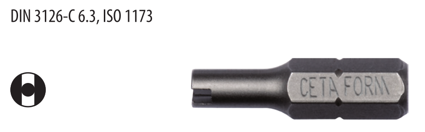 Ceta Form CB/SVB25 1/4'' Schrader Sibop İğneleri için Bits Uç - 4x25 mm