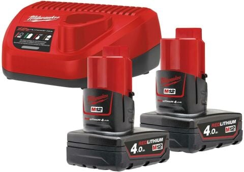 Milwaukee M12 NRG-402 AKÜ+ŞARJ CİHAZI PAKET