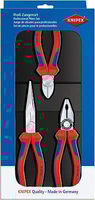 Knipex 00 20 11 3' lü Pense Seti (Kombi̇ne Pense+Karga Burun+Yan Keski̇ Set)