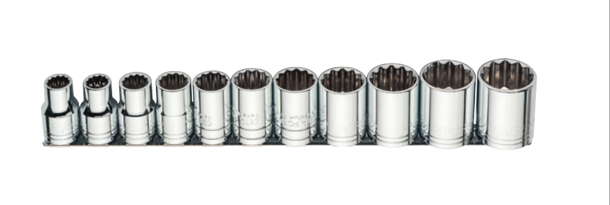 Ceta Form C22A-RB11 11 Parça 1/2'' 12 Köşe (Yıldız) Lokma Anahtar Takımı-SAE (Raylı)