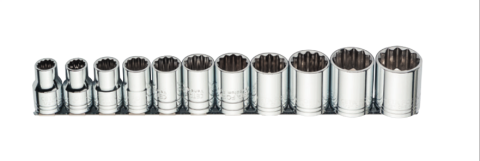 Ceta Form C22A-RB11 11 Parça 1/2'' 12 Köşe (Yıldız) Lokma Anahtar Takımı-SAE (Raylı)