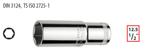 Ceta Form C24-H18 1/2'' 6 Köşe Derin Lokma Anahtar - 18 mm