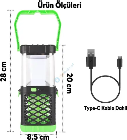 KLAUS KE47723 KAMP LAMBASI 3W 200 LÜMEN 1200 MAH UV MOR IŞIKLI