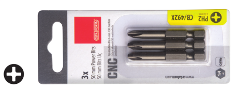Ceta Form CB/492X 3 Parça 1/4'' Yıldız Bits Uç- PH2 x 50 mm / Kartlı