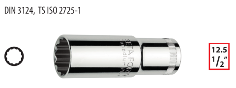 Ceta Form C24-B11 1/2'' 12 Köşe (Yıldız) Derin Lokma Anahtar - 11 mm