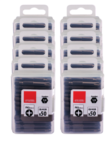 Ceta Form CB/492BD 500 Parça 1/4'' Yıldız Bits Uç Toptan Paketi- CB/492 (PH2 x 50 mm)