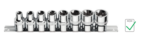 Ceta Form C26-R08 8 Parça 1/2'' Dış TORX Lokma Anahtar Takımı (Raylı)