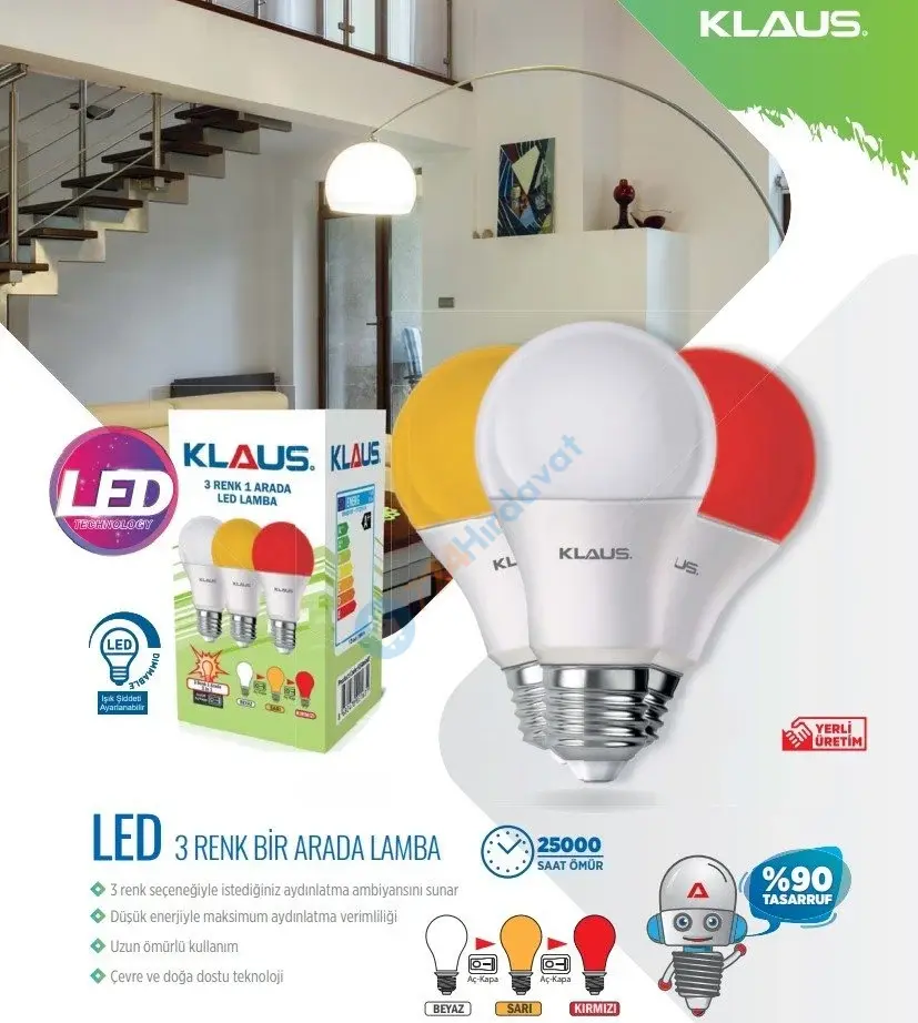 KLAUS KE49404T 3 in 1 LED LAMBA