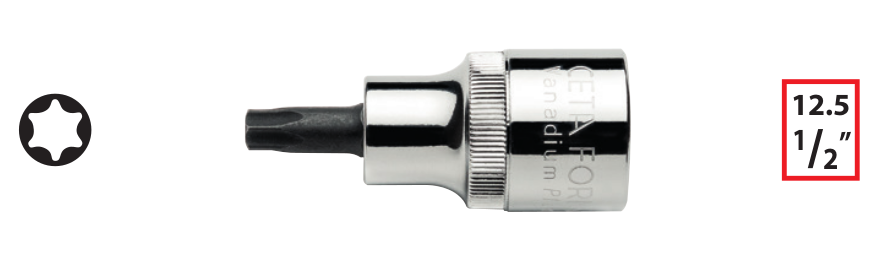 Ceta Form C28S-T25 1/2'' TORX Uçlu Lokma (Kısa Tip) - T25 x 55 mm