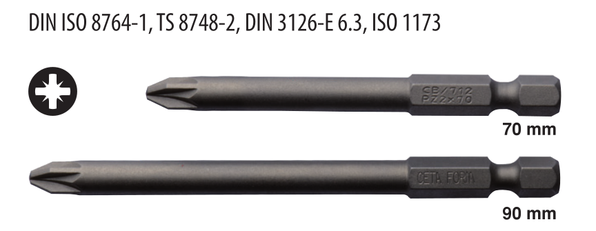 Ceta Form CB/912 1/4'' Pozidriv Bits Uç - PZ2 x 90 mm
