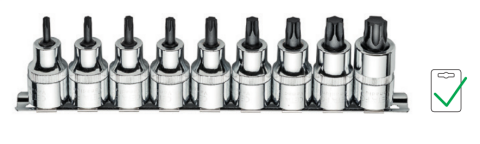 Ceta Form C28S-RT9 9 Parça 1/2'' TORX Uçlu Lokma Takımı- Kısa Tip