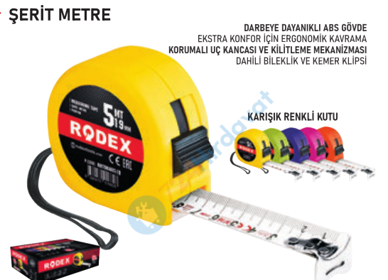 RODEX 5M*25MM  ŞERİT METRE 12PCS/BOX (120) (MTP525)