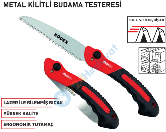 RODEX KİLİTLİ KATLANIR BUDAMA TESTERESİ 180MM 7TPI (TS06) (6/60)