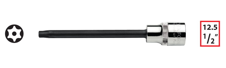 Ceta Form C28S-TR30XL 1/2'' Delikli TORX Uçlu Lokma (Ekstra Uzun Tip) - T30 x 140 mm