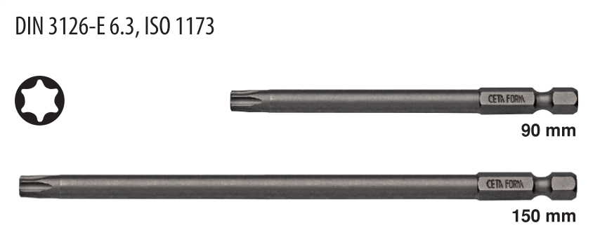 Ceta Form CB/8096 1/4'' TORX Bits Uç - T20 x 90 mm