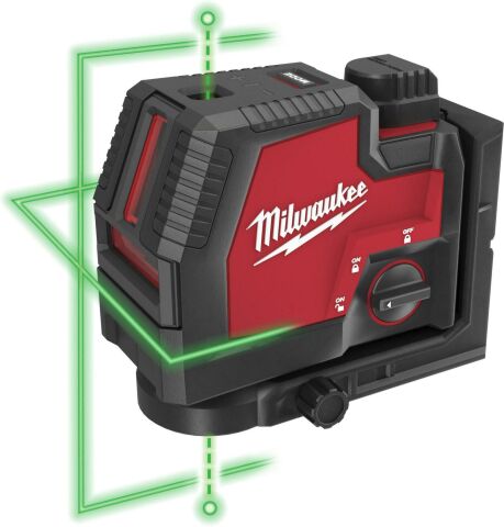Milwaukee L4CLLP-301C YEŞİL USB ÇAPRAZ / 2 ÇİZGİLİ LAZER METRE