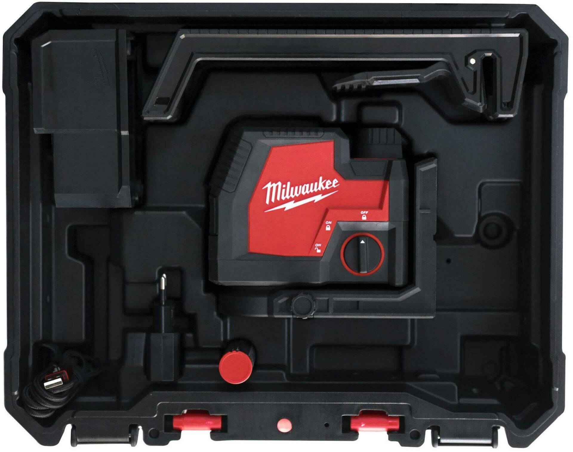 Milwaukee L4CLLP-301C YEŞİL USB ÇAPRAZ / 2 ÇİZGİLİ LAZER METRE