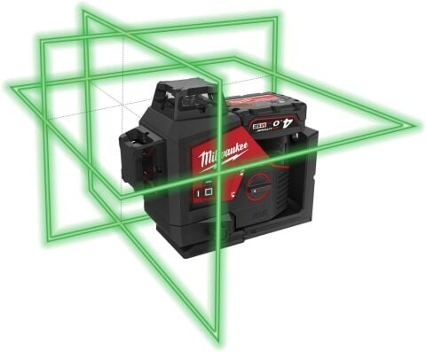 Milwaukee M12 3PL-401C 2 DİKEY 1 YATAY YEŞİL 360 DERECE LAZER TERAZİ
