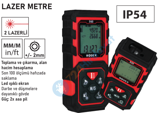 RODEX LAZERLİ MESAFE ÖLÇER 100M (MTL100) (1/60)