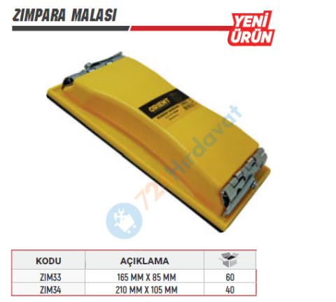 ORİENT ZIM34 ZIMPARA MALASI 210X105 MM (5'Lİ PAKET)