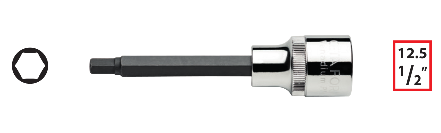 Ceta Form C28S-H12L 1/2'' Allen Uçlu Lokma (Uzun Tip) - 11 x 100 mm