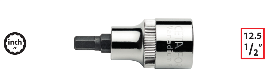 Ceta Form C28AS-H0308 1/2'' Allen Uçlu Lokma (Kısa Tip) -3/8''