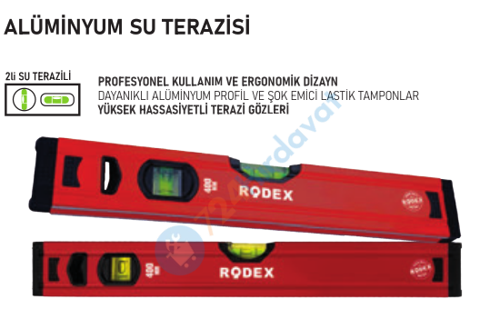 RODEX MIKNATISSIZ ALUMİNYUM SU TERAZİSİ OLUKLU MASTARLI (SU580) (30)