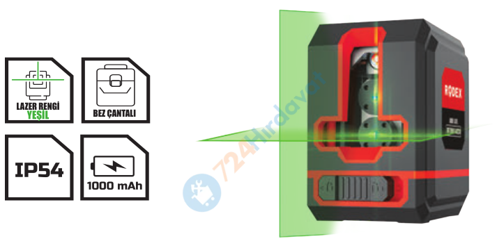 RODEX 2 ÇİZGİLİ HİZALAMA LAZERİ
