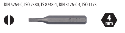 Ceta Form CB/SL15H4 Düz Mikro Bits Uç - 1.5 x28 mm (12'li Avantaj Paket)