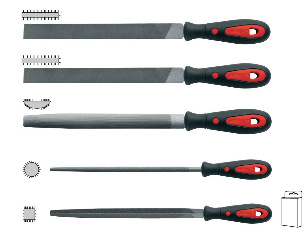 Ceta Form J72-1051A 5 Parça Eğe Takımı (250 mm- Kombinasyon A)