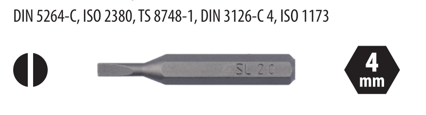 Ceta Form CB/SL40H4 Düz Mikro Bits Uç - 4.0 x28 mm