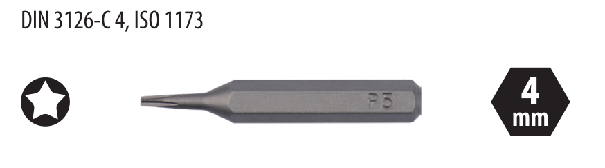 Ceta Form CB/PL06H4 5 Köşe PENTALOBE Mikro Bits Uç - P6x28 mm (12'li Avantaj Paket)