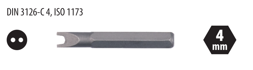 Ceta Form CB/SP06H4 Anahtar Tip Mikro Bits Uçlar - 2.6 x 28 mm (12'li Avantaj Paket)