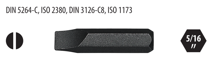Ceta Form CB/516SL10 5/16'' Düz Bits Uç (Darbeli Kullanıma Uygun) - 10 x 30 mm