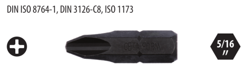 Ceta Form CB/516PH2 5/16'' Yıldız Bits Uç (Darbeli Kullanıma Uygun) - PH2 x 30 mm