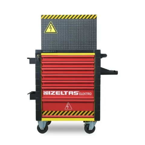 İzeltaş Elektro Takım Dolabı Kırmızı Sarı 7 Çekmece (Dolu 93)