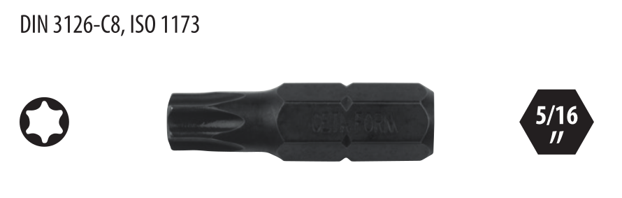 Ceta Form CB/516TX40 5/16'' TORX Bits Uç (Darbeli Kullanıma Uygun) - T40 x 30 mm