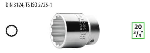 Ceta Form C32-B50 3/4'' 12 Köşe (Yıldız) Lokma Anahtar - 50 mm