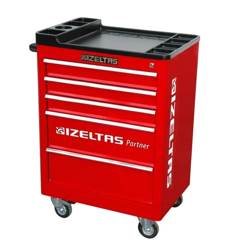 İzeltaş Partner Serisi Takım Dolabı 5 Çekmeceli Kırmızı