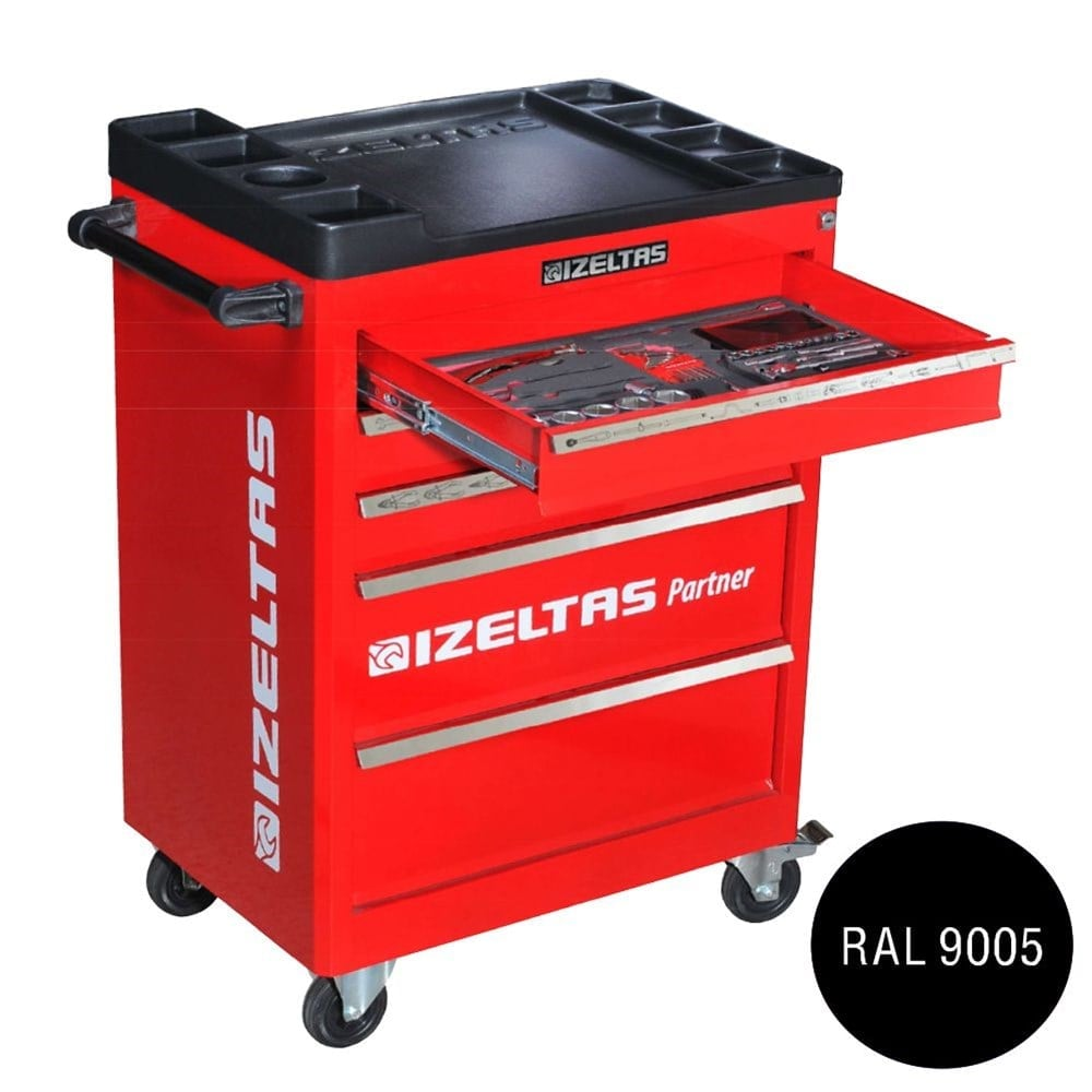 İzeltaş Partner Serisi Takım Dolabı 5 Çekmeceli Siyah