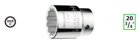 Ceta Form C32A-B15 3/4'' 12 Köşe (Yıldız) Lokma Anahtar - 1-1/8''